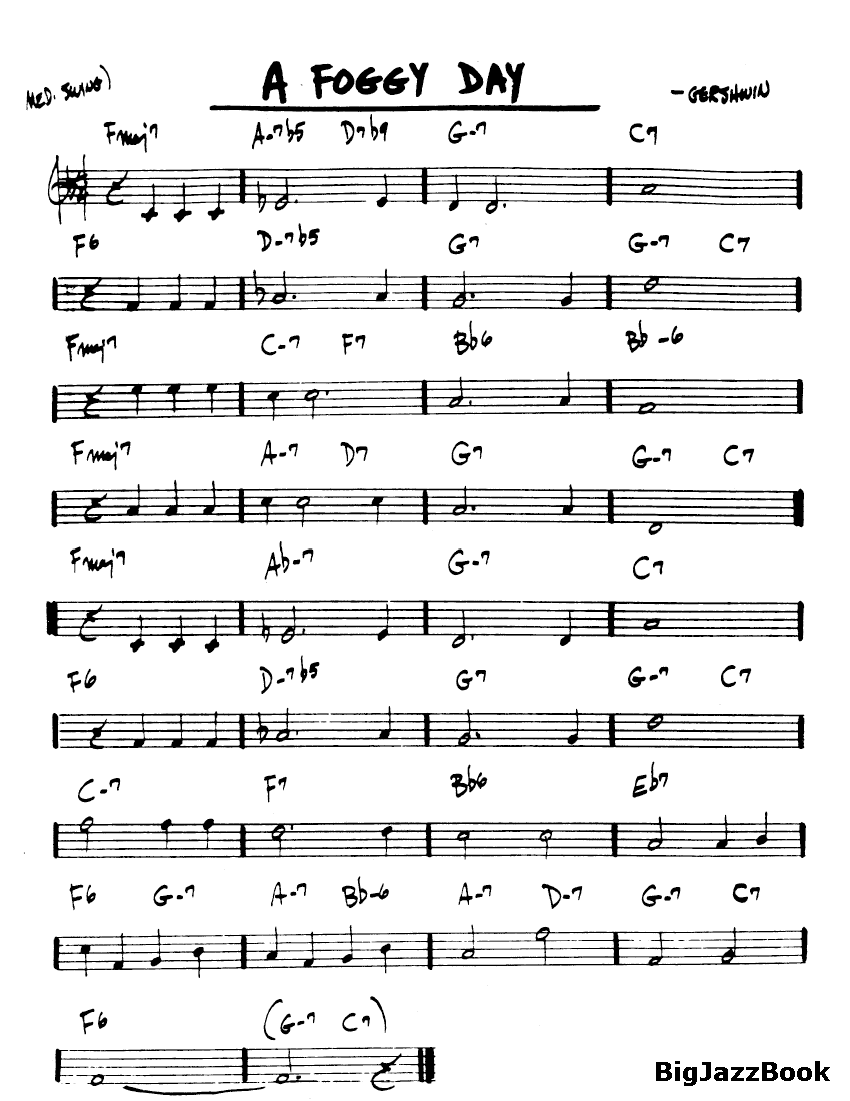 Ноты джазового стандарта: A foggy day (Gershwin)