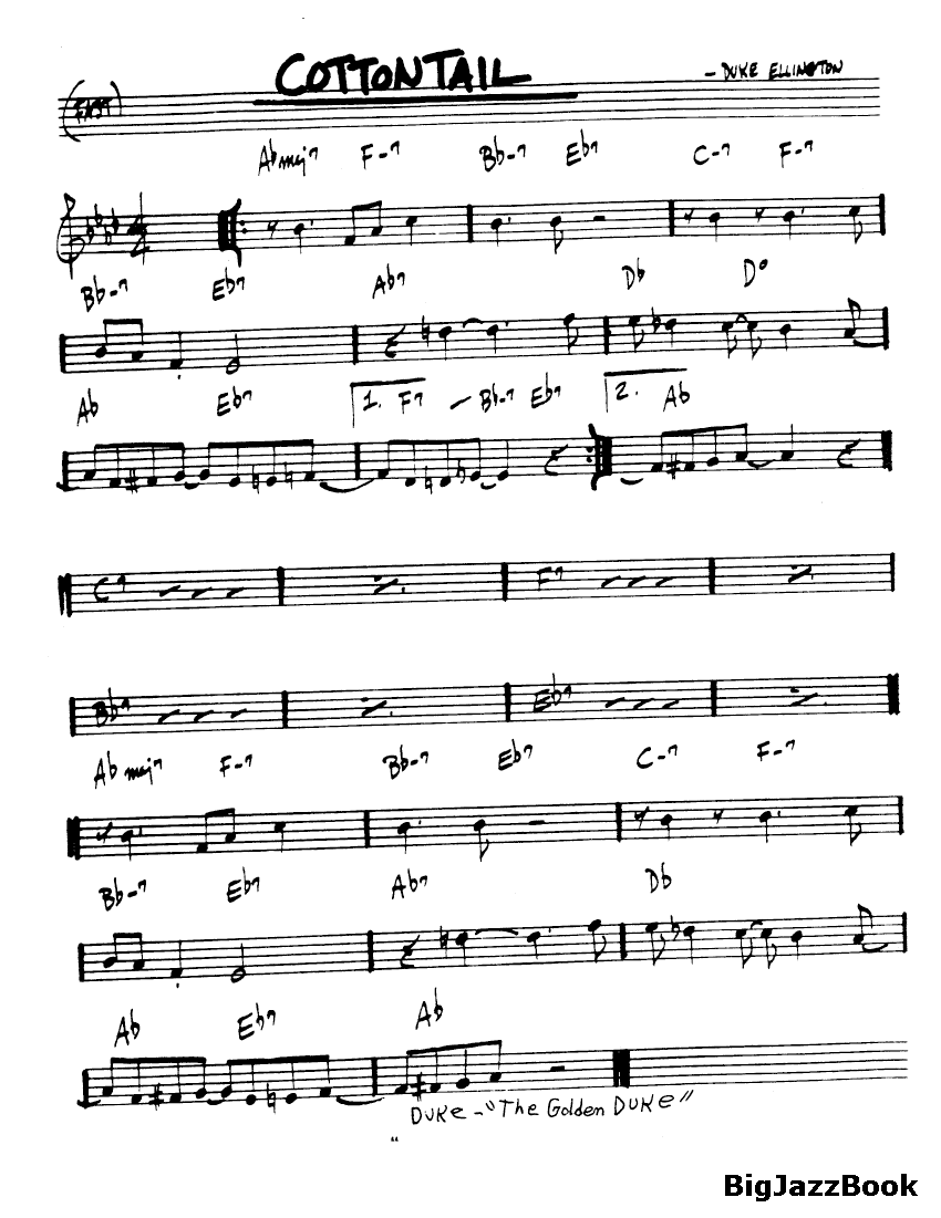 Ноты  джазового стандарта: Cottontail (Duke Ellington)