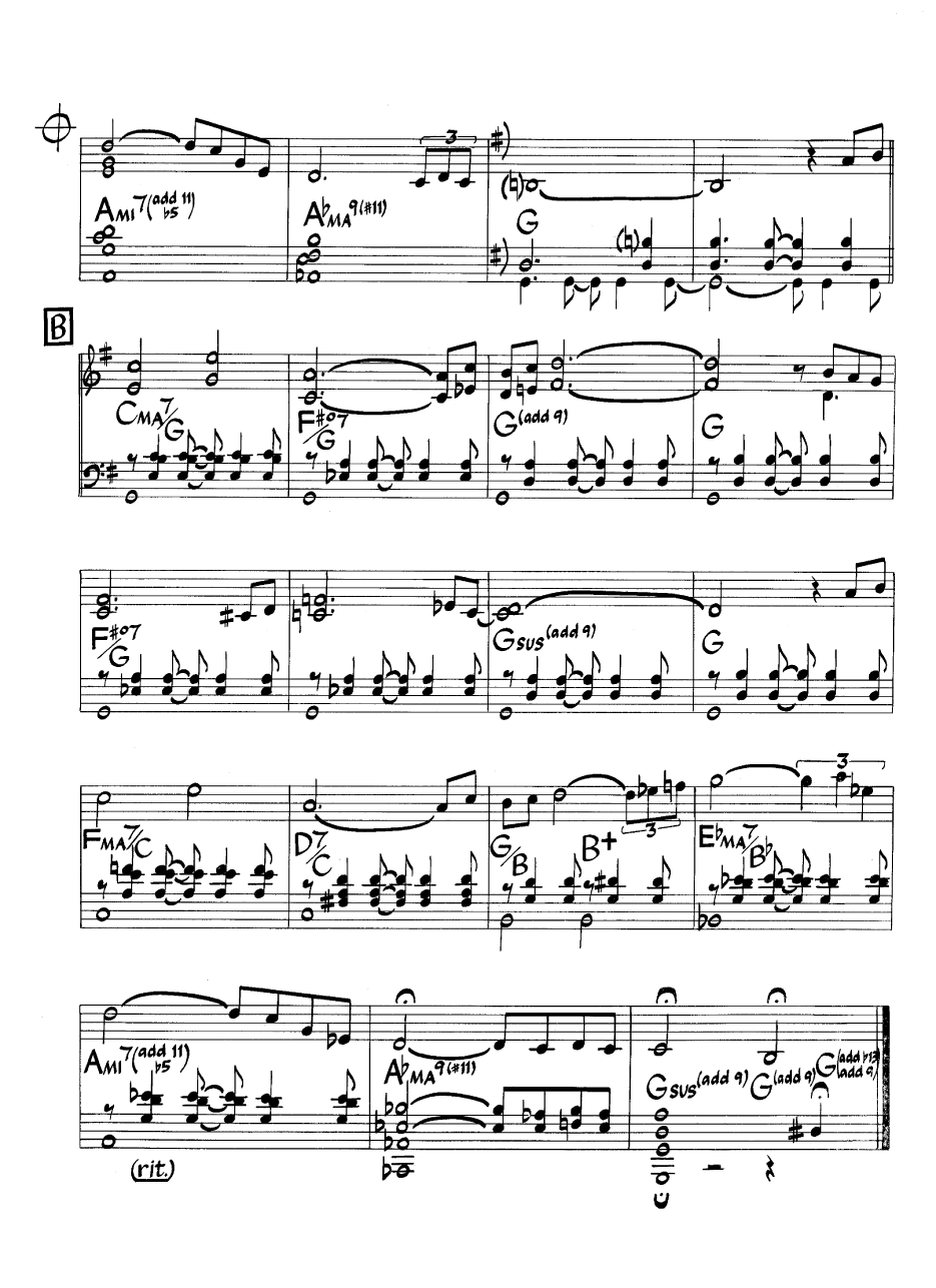 Ноты джазового стандарта: Elm (Richie Beirach)