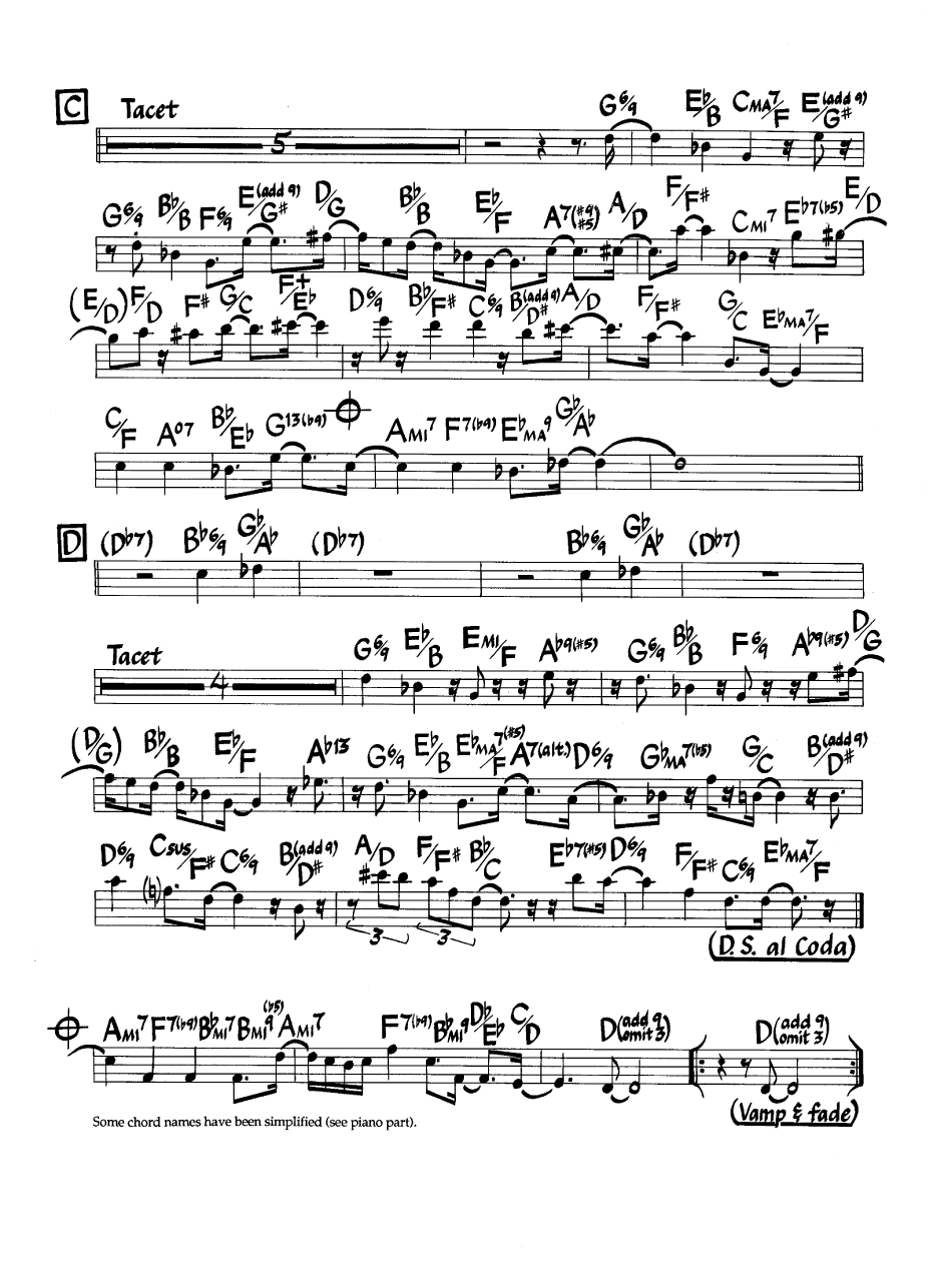 Ноты джазового стандарта: Endangered species (Wayne Shorter)