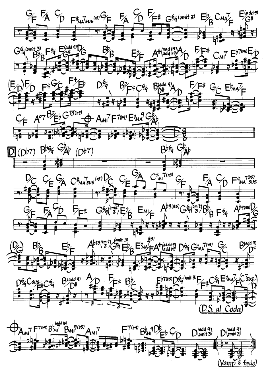 Ноты джазового стандарта: Endangered species (Wayne Shorter)