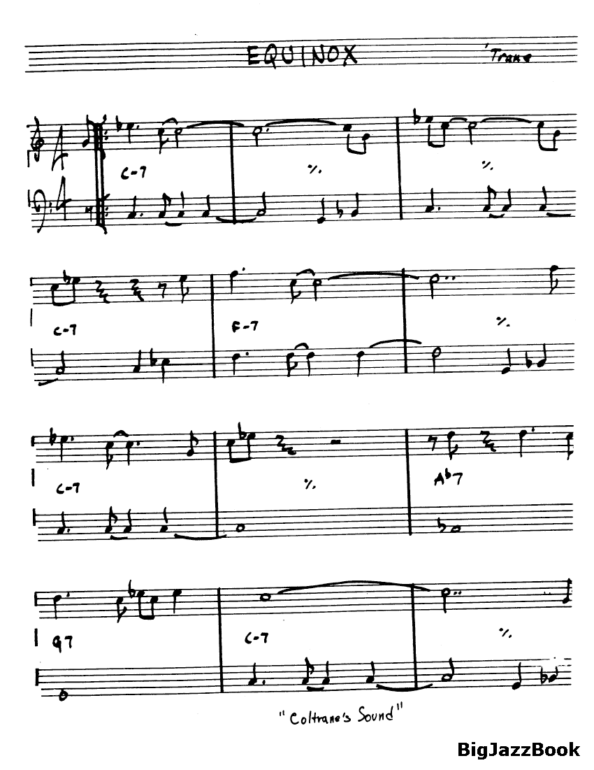 Ноты  джазового стандарта: Equinox (John Coltrane)