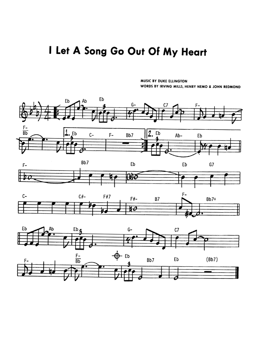 Ноты  джазового стандарта: I let a song go out of my heart (Duke Ellington)