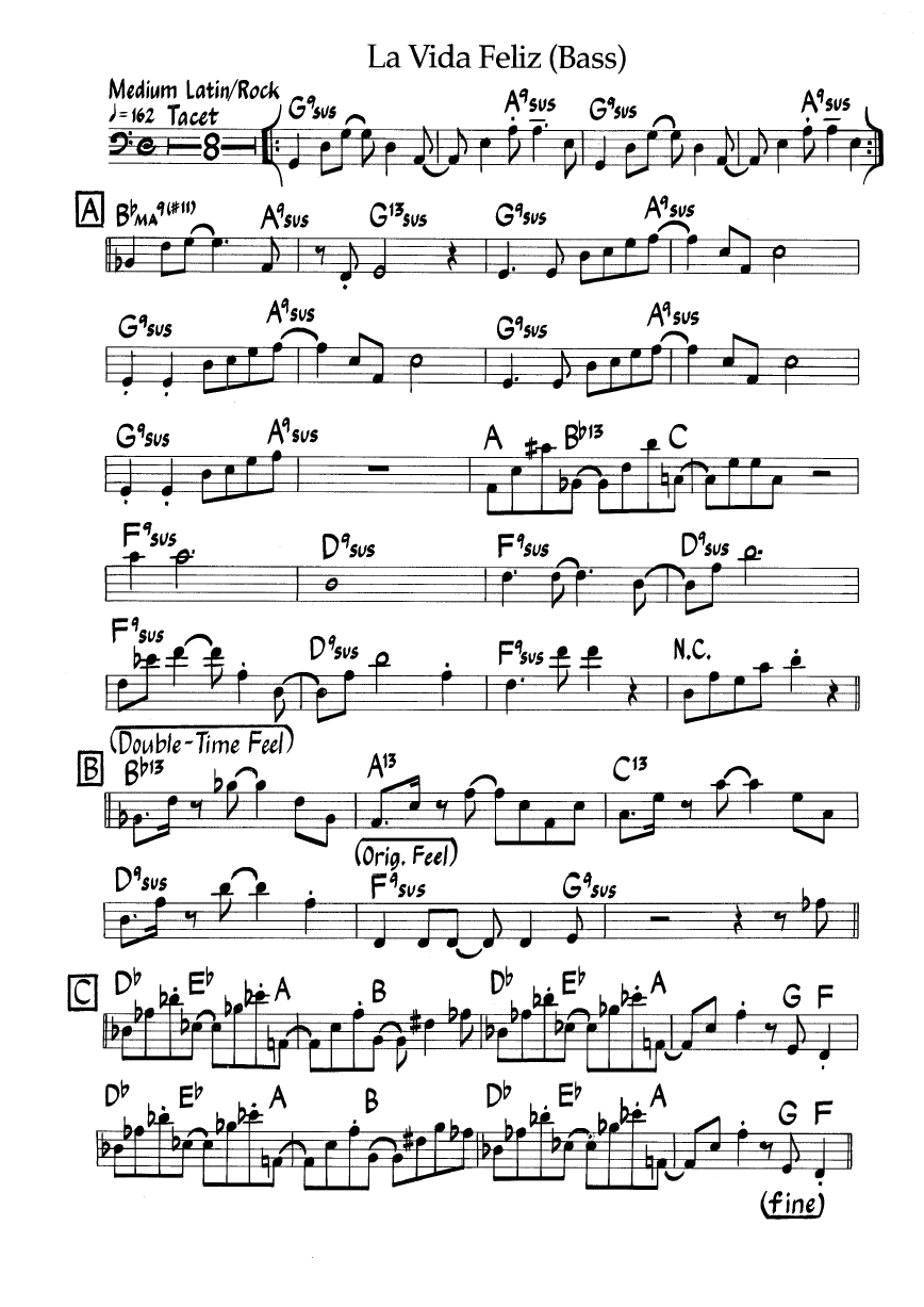 Ноты джазового стандарта: La vida feliz (McCoy Tuner)