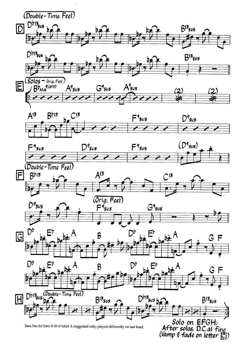 Ноты джазового стандарта: La vida feliz (McCoy Tuner)