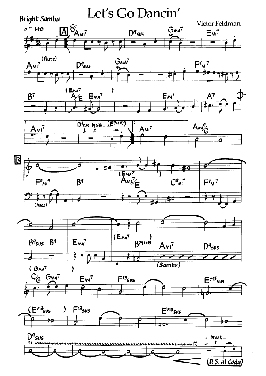 Ноты джазового стандарта: Let's go dancin' (Victor Feldman)