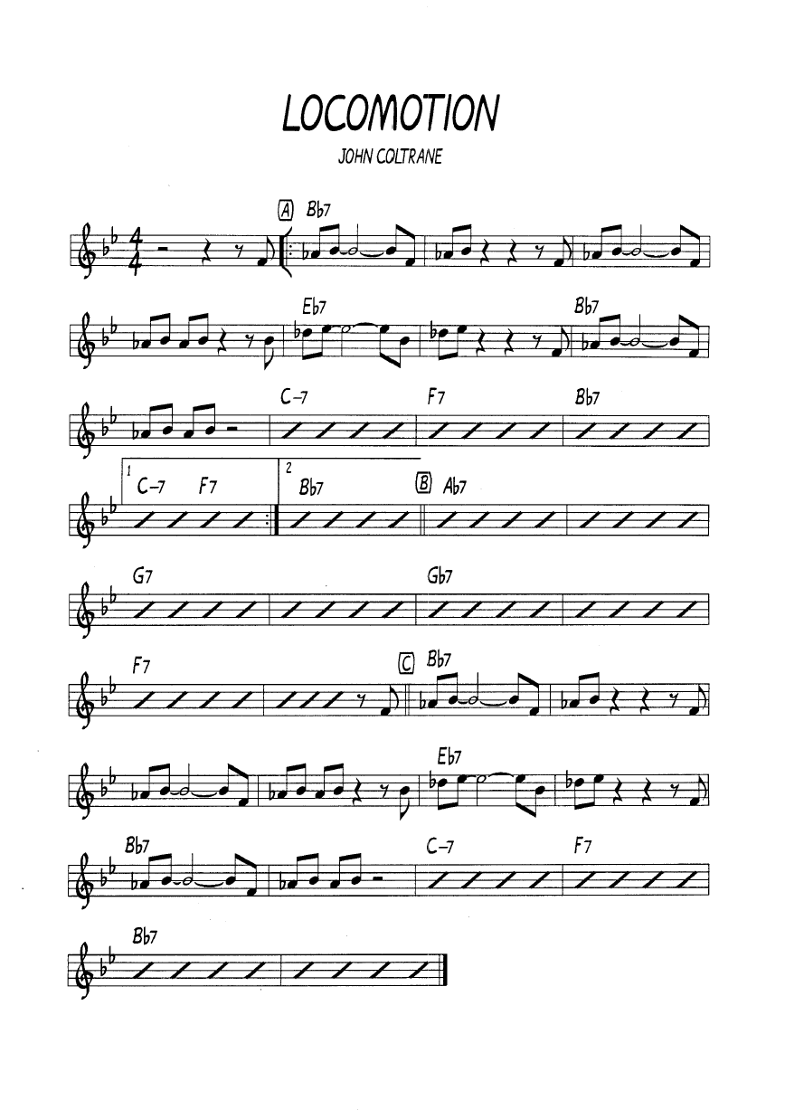Ноты  джазового стандарта: Locomotion (John Coltrane)