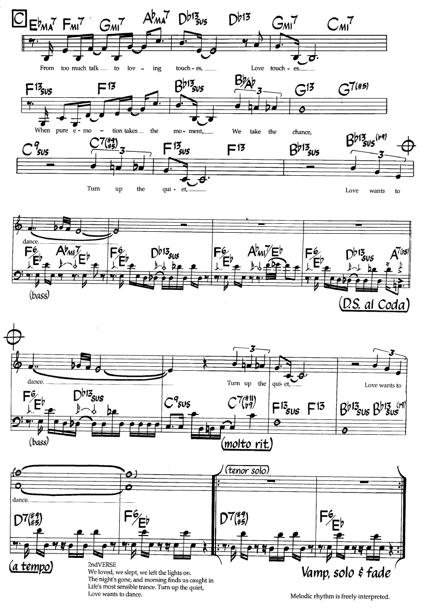 Ноты джазового стандарта: Love dance (Ivan Lins/Vitor Martins/Paul Williams)