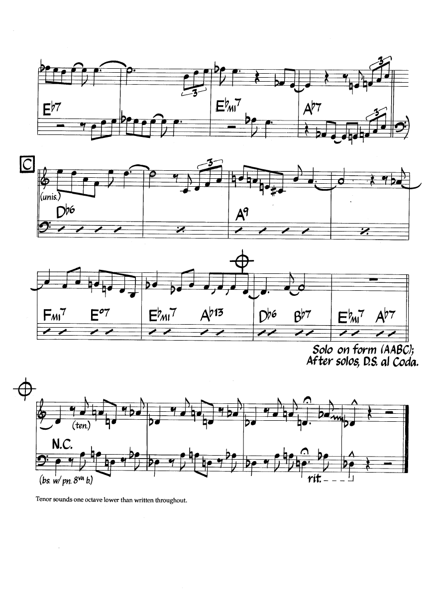 Ноты джазового стандарта: Robbin's nest (