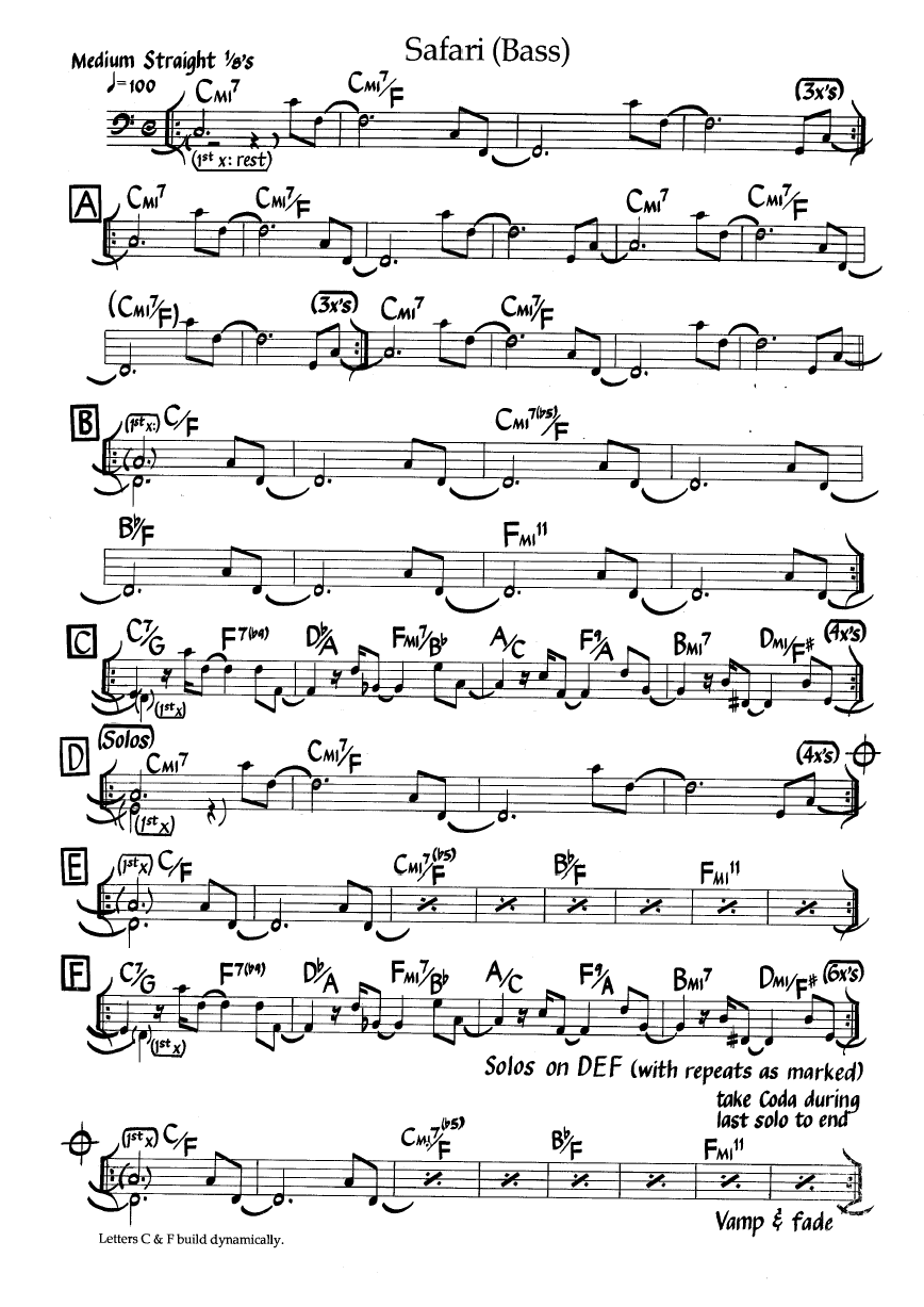 Ноты джазового стандарта: Safari (Michael Brecker)