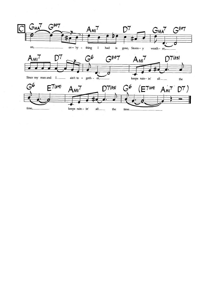 Ноты джазового стандарта: Stormy weather (Harold Arlen/Tad Koehler)