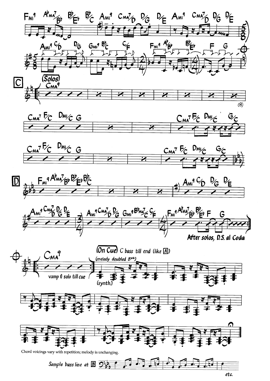 Ноты джазового стандарта: Sunrunner (Bob James)