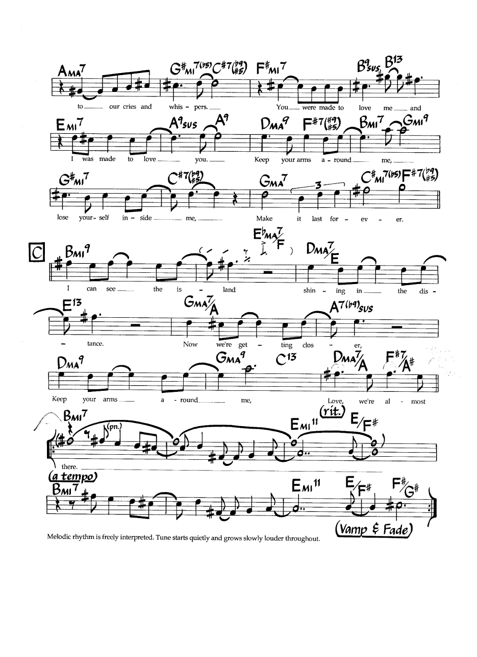 Ноты джазового стандарта: The island (Ivan Lins/Vitor Martins)