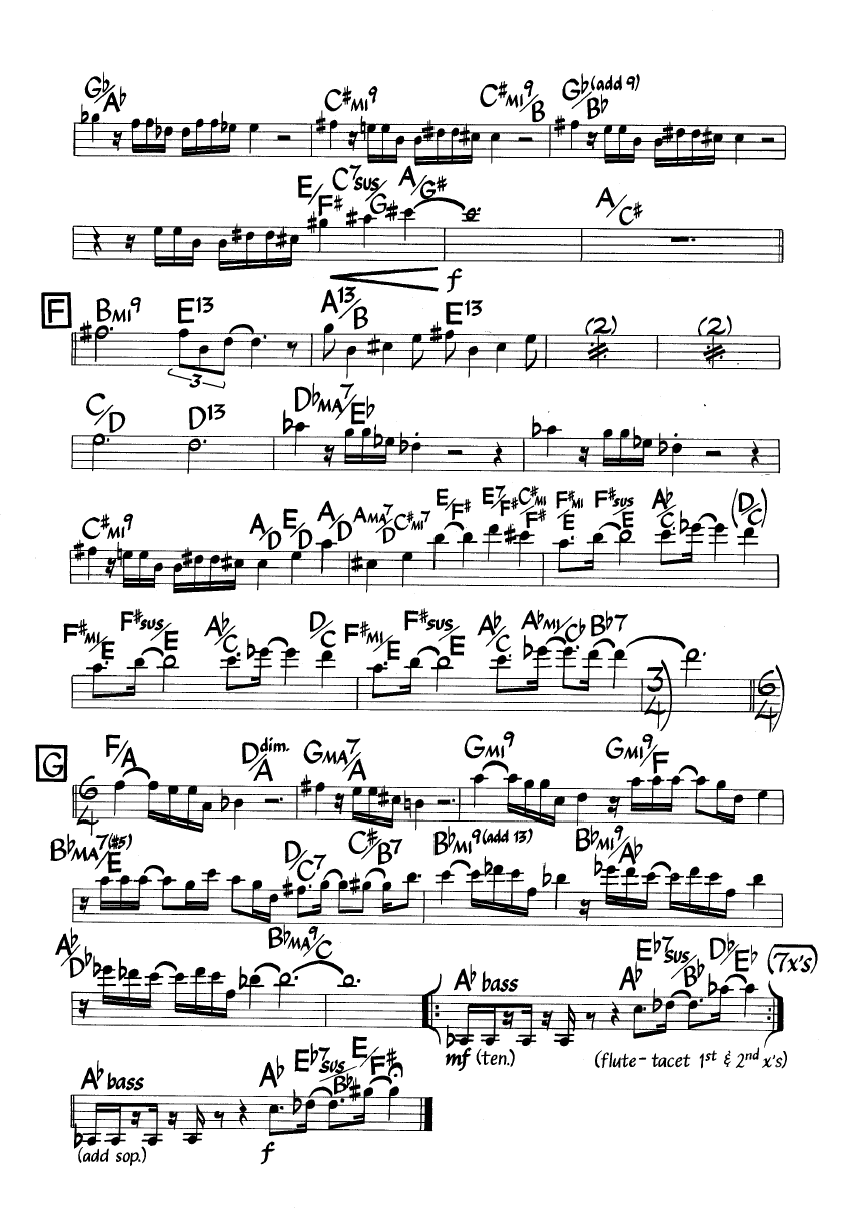 Ноты джазового стандарта: The three marias (Wayne Shorter)