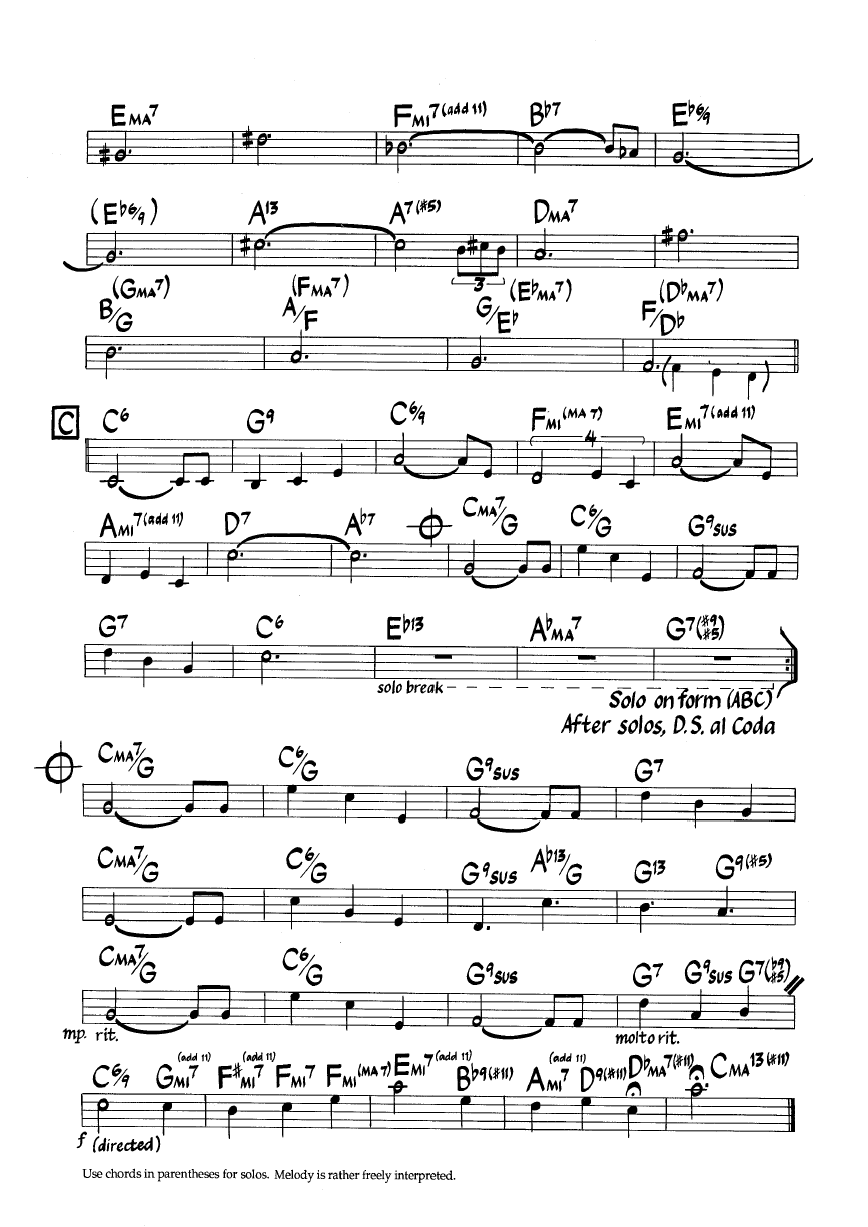 Ноты джазового стандарта: Up with the lark (Jerome Kern)